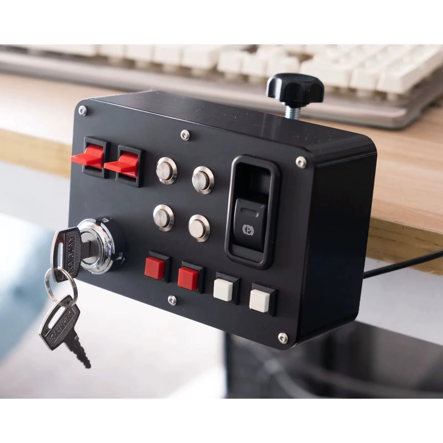 DUTRIEUX Rennsimulator-Zentralsteuerungspanel mit USB-Anschluss und Mikrofon in Schwarz für PC-Simulationen - Bild 5