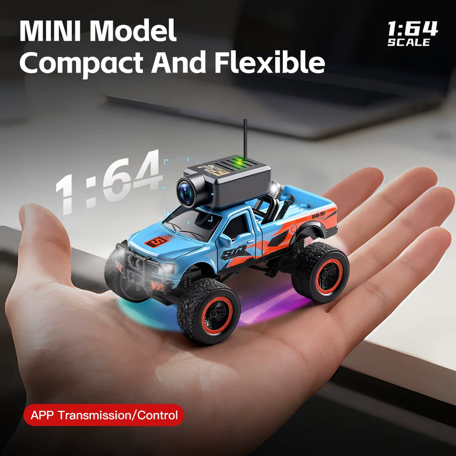 Wltoys 6407 Mini FPV RC-Rennwagen, 1:64, mit Kamera und Monitor, WLAN-App-Steuerung - Bild 3