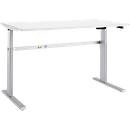 Schäfer Shop Select Schreibtisch Moxxo IQ, elektrisch höhenverstellbar, Rechteck, C-Fuß, B/T/H: 160 x 80 x 72,5-118,5 cm, weiß/weißaluminium - Bild 1