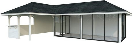PALMAKO Pavillon Bianca aus Fichtenholz in Weiss, B/T/H: 960 x 672 x 319 cm - Bild 1