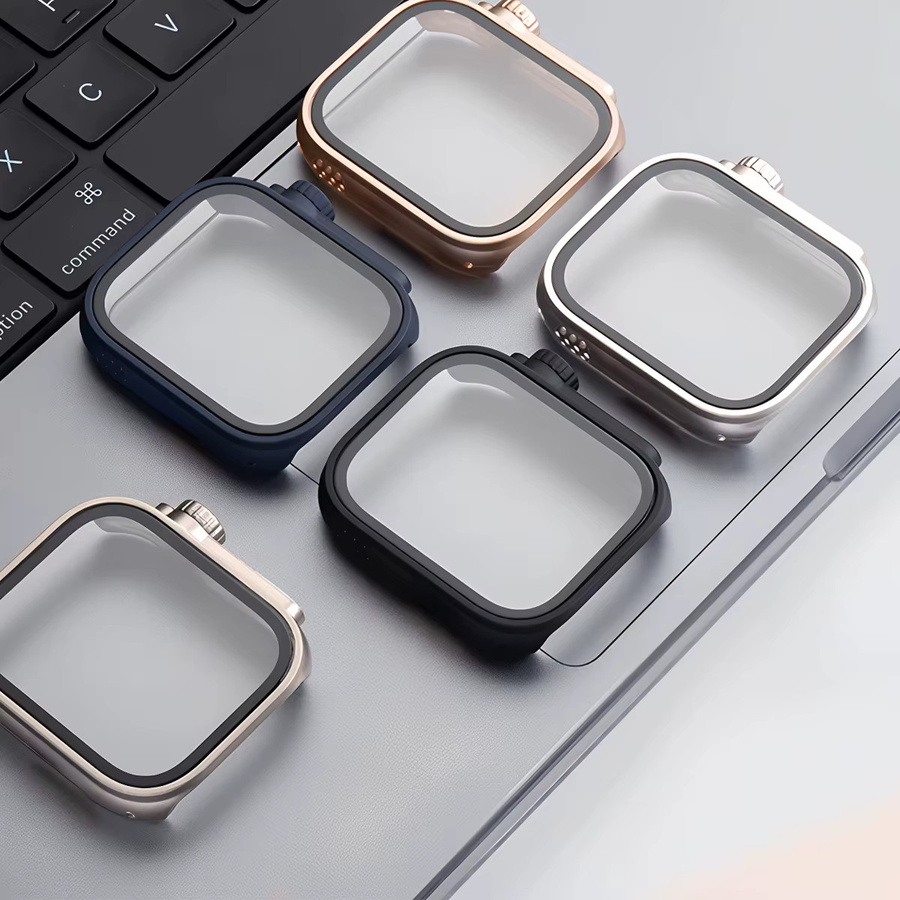 CAOWTAN Schutzhülle mit gehärtetem Glas für Huawei Watch Fit 5/4 Pro, Edelstahl, Silber, Unisex - Bild 2