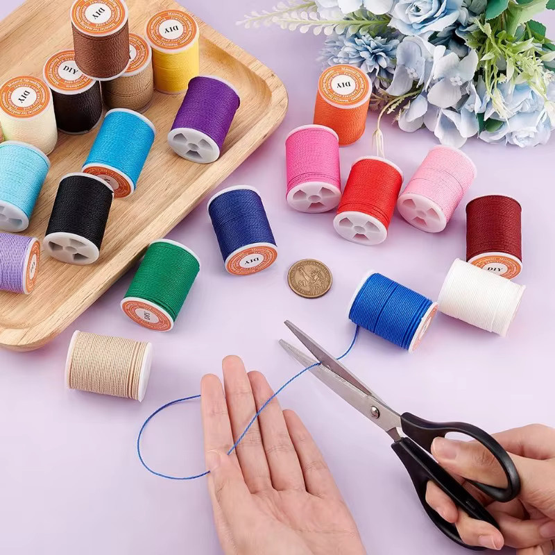 22 Rollen gewachste Polyesterschnur in Multicolour, 1 mm Durchmesser, 264 Yards Gesamtlänge für Heimwerker und Näharbeiten - Bild 3