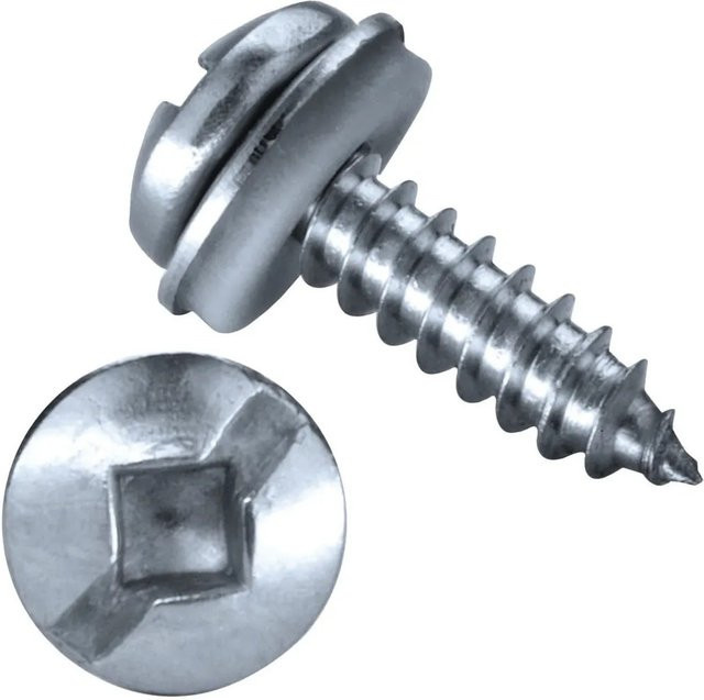 Goebel 500 Linsenblechschrauben mit Dichtscheibe aus Edelstahl A2 V2A, Farbe Silber, Durchmesser: 4,2 mm, Länge: 13 mm - Bild 1