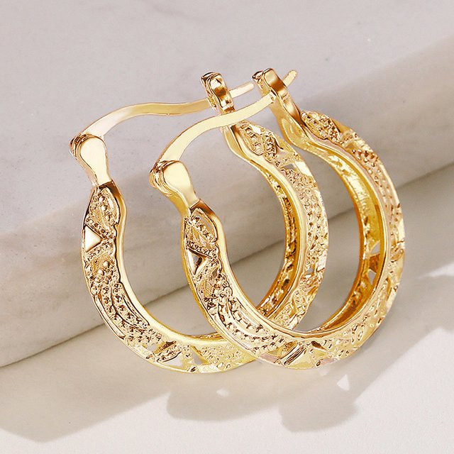 Huitan Creolen, Gold, Edelstahl, Damen - Bild 1