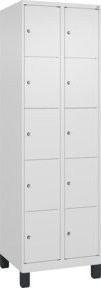 C+P Schließfachschrank Classic PLUS mit 2 Abteilen und Füßen, Farbe RAL 9016 Verkehrsweiß, B/T/H: 60 x 50 x 195 cm - Bild 1