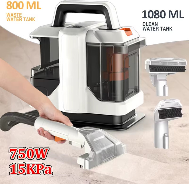OWJHE Handheld-Teppichreiniger in Weiß mit 750 W und 15 kPa Saugkraft für Auto, Sofa und Tierhaare - Bild 1