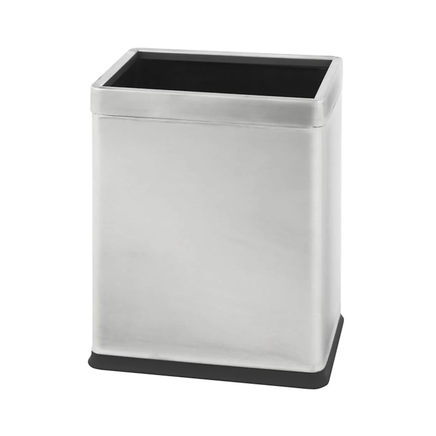 PROREGAL Eckiger Papierkorb aus doppelwandigem Edelstahl in Silber, Volumen: 10 Liter, H x B x T: 27,5 x 16,5 x 22,5 cm - Bild 2