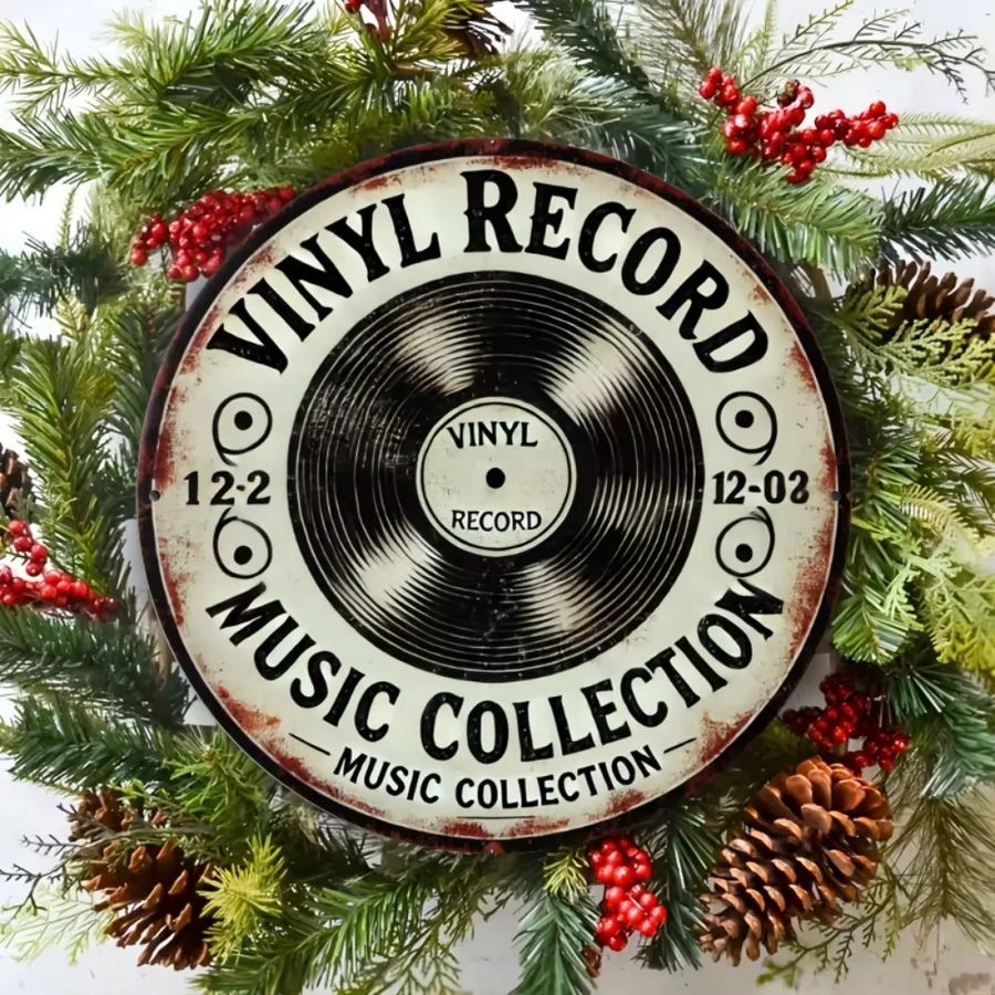 Vintage Metallschild Hello Young mit Schallplatten-Motiv für die Wanddekoration, rund, Durchmesser: 20 cm - Bild 4