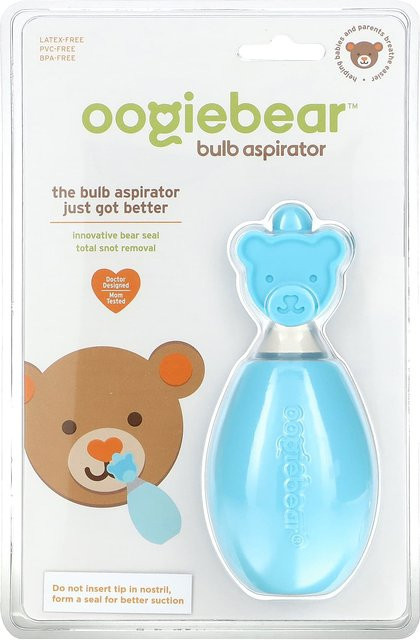 oogiebear Glühbirnensauger aus Silikon in Blau und Weiß, BPA-frei - Bild 1