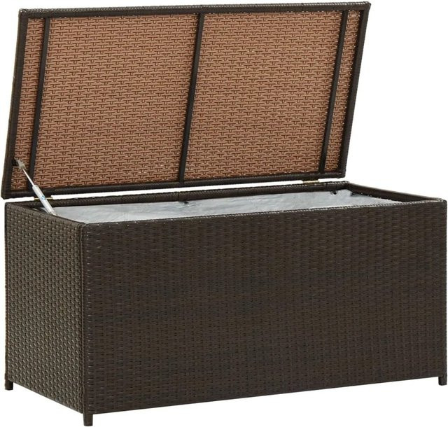 vidaXL Gartenbox aus Poly Rattan und Metall in Braun, B/T/H: 100 x 50 x 50 cm - Bild 1