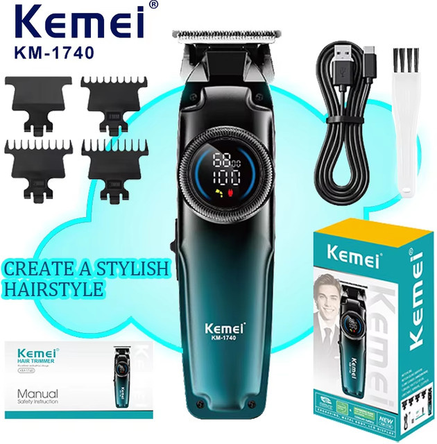 Kemei Barber Fade Haarschneidemaschine, Herren, kabellos - Bild 1
