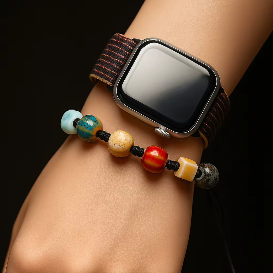 Armband Keramik, Bunt, Perle, Unisex, Boho-Stil - Bild 5