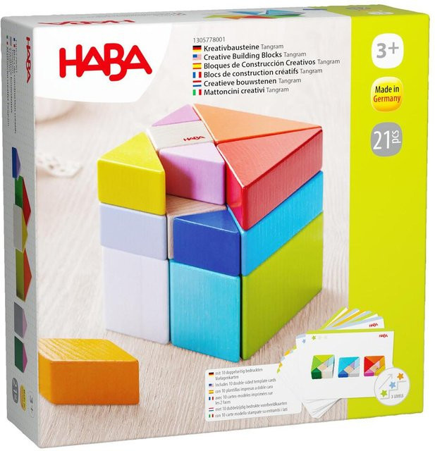 HABA 3D-Legespiel Tangram-Würfel, Holz, bunt/mehrfarbig, ab 2 Jahren - Bild 1