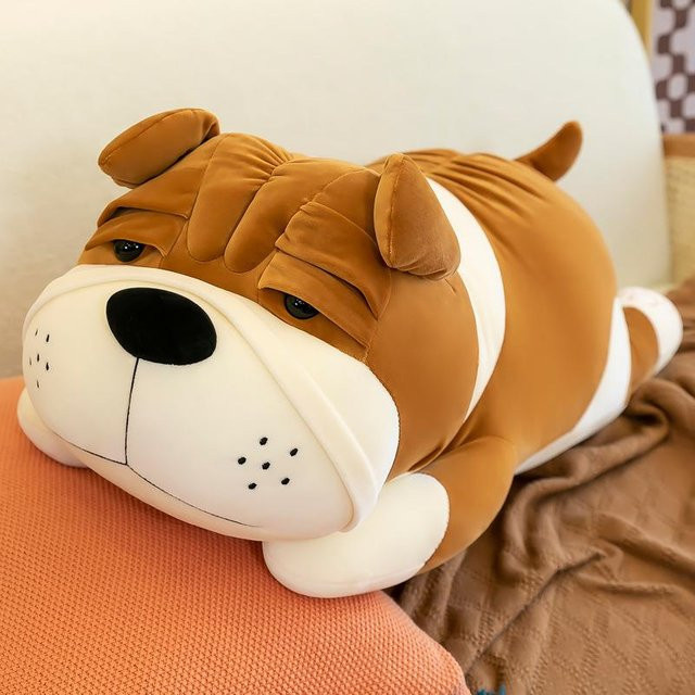 Joyful toys Shar Pei Hundepuppe Plüschtier, dunkelbraun, 45cm - Bild 1