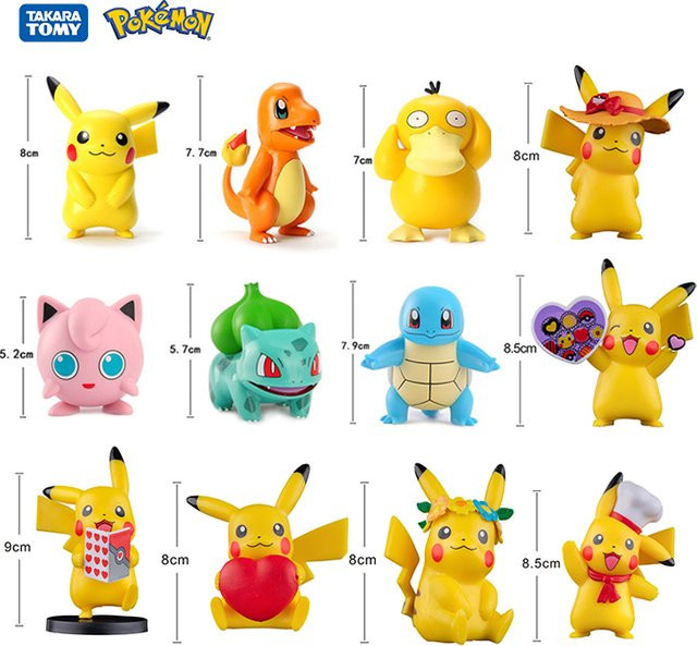 TAKARA TOMY Pokemon Actionfiguren Pikachu Charmander Psyduck Squirtle Jigglypuff Bulbasaur Bunt / Mehrfarbig - Bild 1