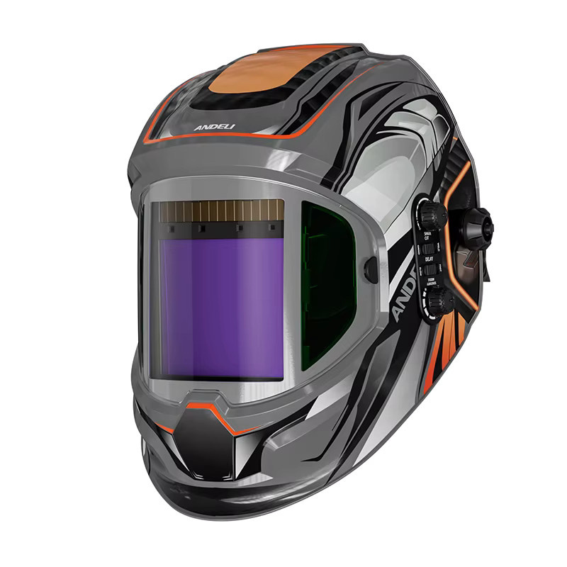 ANDELI Schweißhelm mit automatischer Verdunkelung und Seitenansicht, solarbetriebene Schweißmaske mit 4 Lichtbogensensoren und großer Sichtfläche - Bild 4