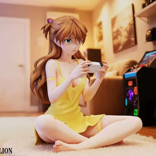 Bandai Sitzende Spielkonsolen-Anime-Figur, PVC-Statue, 11,5cm - Bild 1