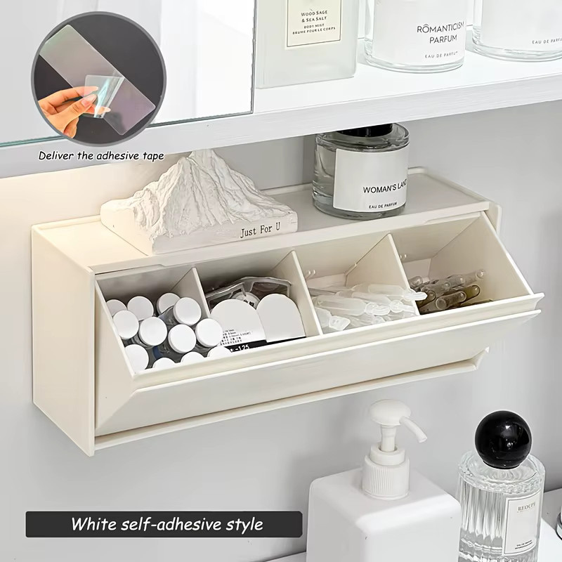 Untior Aufbewahrungsbox für Make-up-Pads und Wattestäbchen, Organizer für Kosmetikpads und Hygieneartikel, Weiß - Bild 2