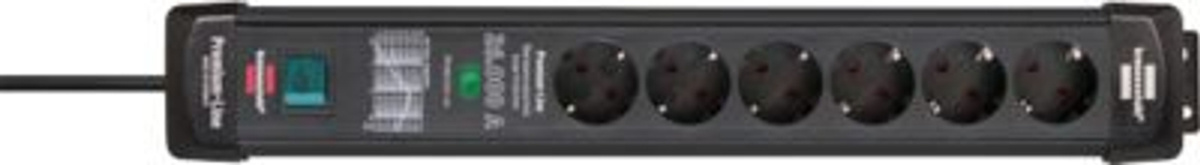 Brennenstuhl Premium-Line 6-fach Steckdosenleiste mit Überspannungsschutz und Schalter, Schwarz, L 515 x B 67 x T 90 mm - Bild 3