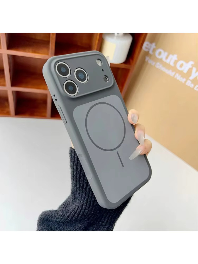 Apple Flüssigsilikonhülle mit MagSafe für iPhone 17 Pro Max und Air 17, Stoßfest und Magnetisch, Grau - Bild 5