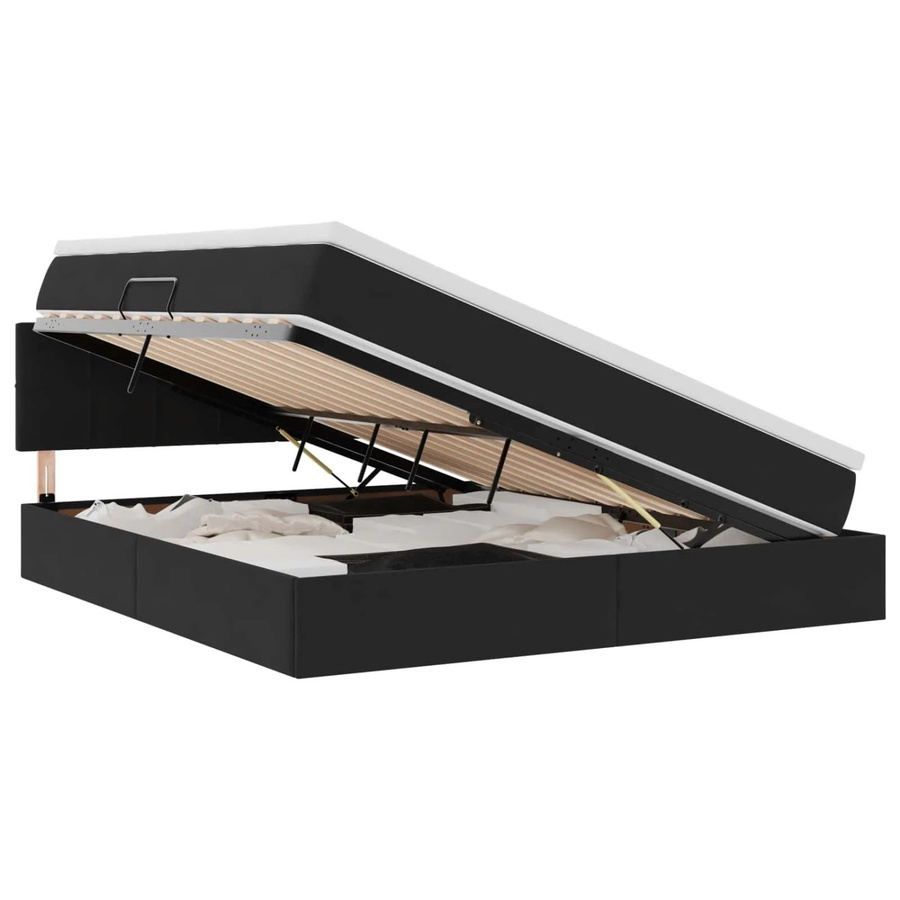 vidaXL Bett mit Stauraum und LED in Schwarz aus Samt, B/T/H: 160 x 200 x 204 cm - Bild 2