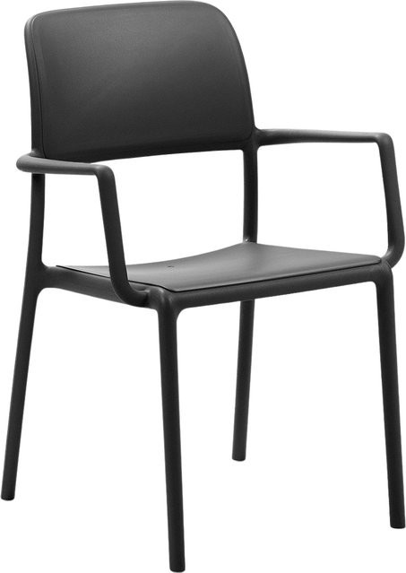 Nardi Riva Armlehnstuhl aus Kunststoff für Garten, Terrasse und Balkon in Blau oder Schwarz matt - Bild 1