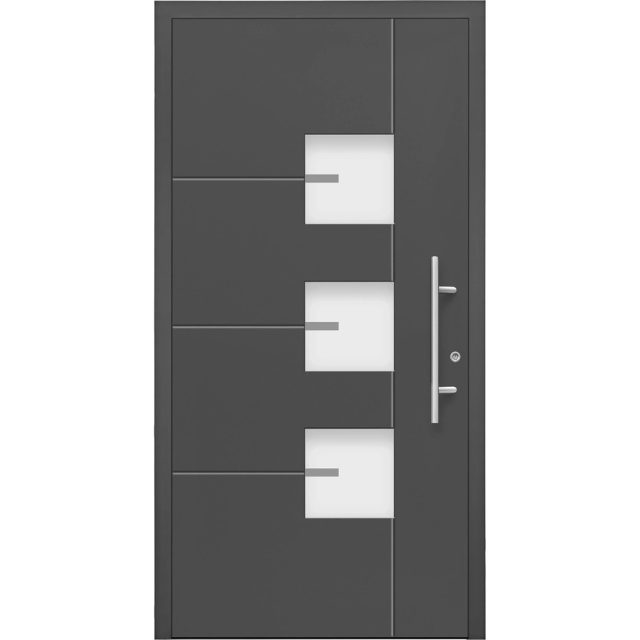 Splendoor Aluminium Sicherheitshaustür Moderno RC3 M330 Premium in Anthrazit mit Glaseinsatz, B/H: 110 x 210 cm, Anschlag Links - Bild 2