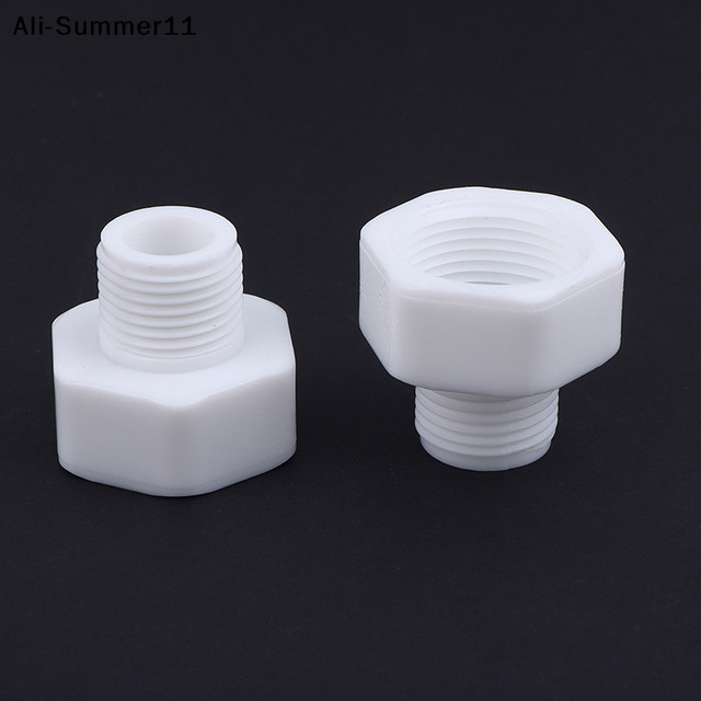 Amn Buchsenverbinder Set 2 Stück in Weiß mit Außengewinde und Innengewinde 1/2 Zoll und 3/4 Zoll als Reduzierstück für Aquarien, Gärten und Wasserleitungen - Bild 1
