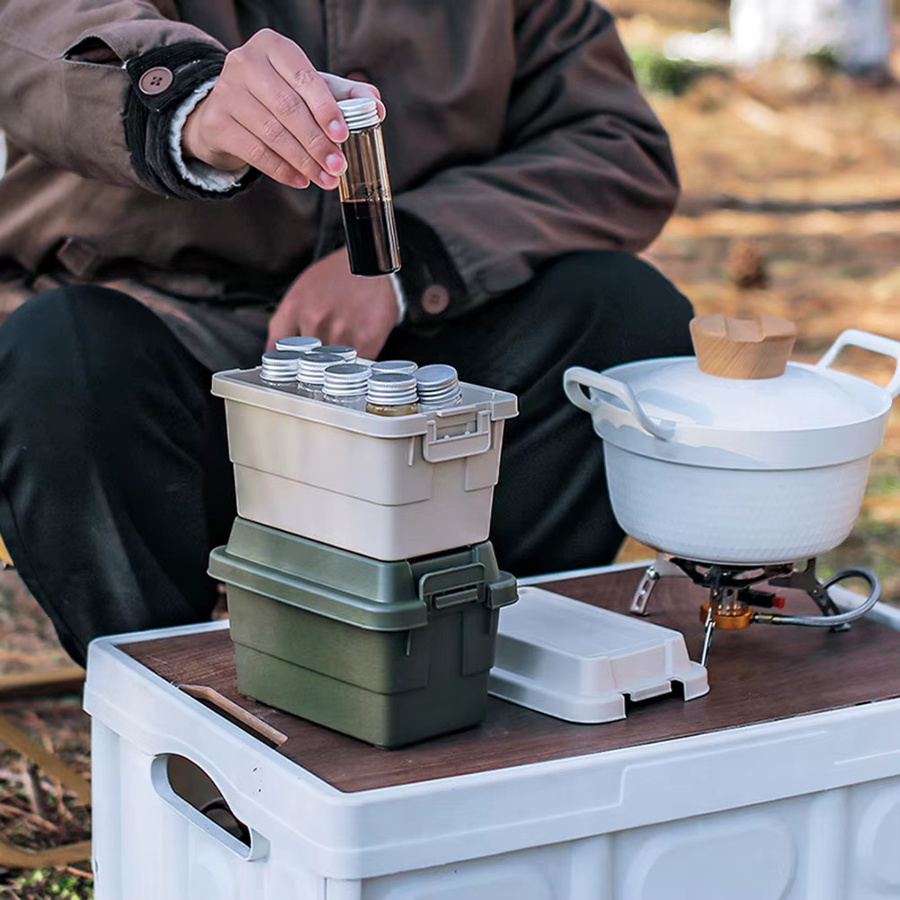 JOCESTYLE Tragbare Grill Gewürz Aufbewahrungstasche aus Glas für Camping und Picknick - Bild 3
