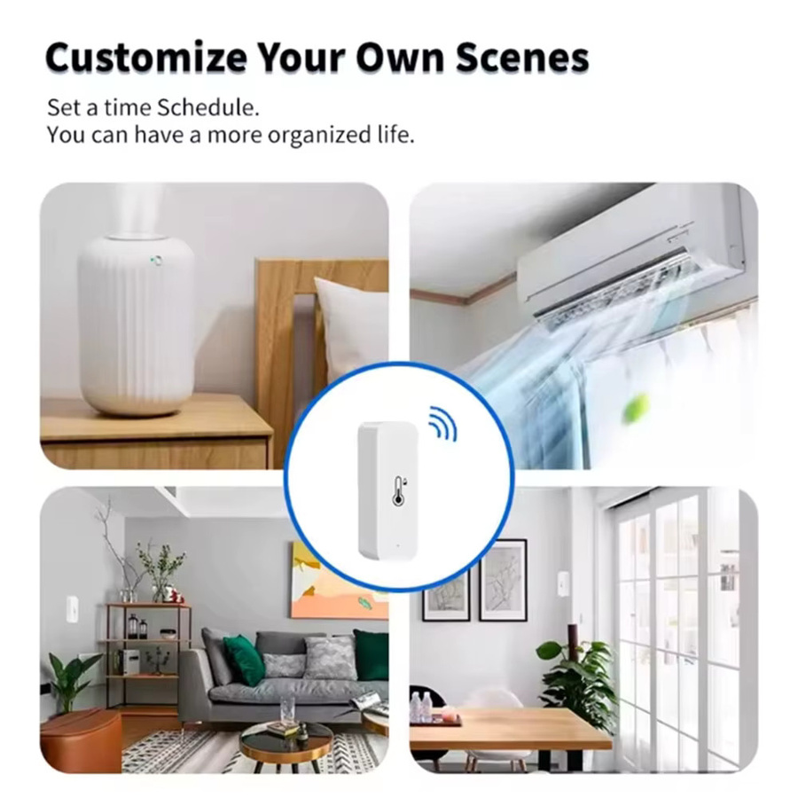Tuya ZigBee 3.0 Smart Temperatur und Feuchtigkeit Sensor für dein Smart Home in Weiß oder Beige mit Echtzeit-App-Warnungen und Kompatibilität für Alexa und Google Home - Bild 3