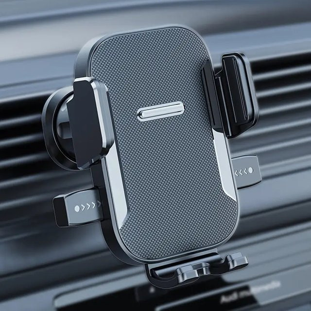 Universelle faltbare und drehbare Smartphone Halterung für das Auto zur Lüftungsschlitzbefestigung in Schwarz - Bild 1