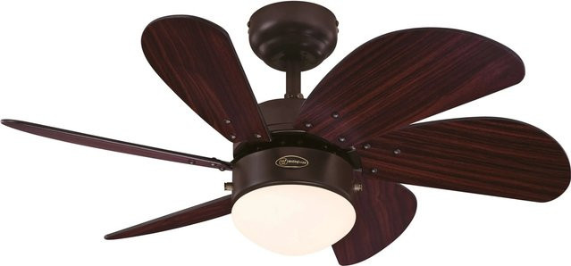 WESTINGHOUSE Deckenventilator Turbo Swirl Espresso in Braun mit Beleuchtung und Zugketten, Durchmesser: 76 cm - Bild 1