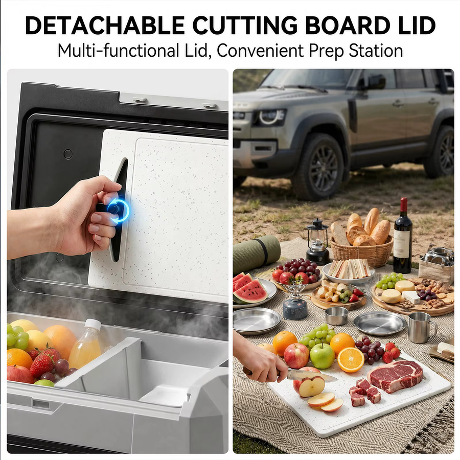Podofo Kompressor-Kühlschrank Tragbarer Mini-Gefrierschrank für Camping und Auto 12/24V DC 110-240V - Bild 7