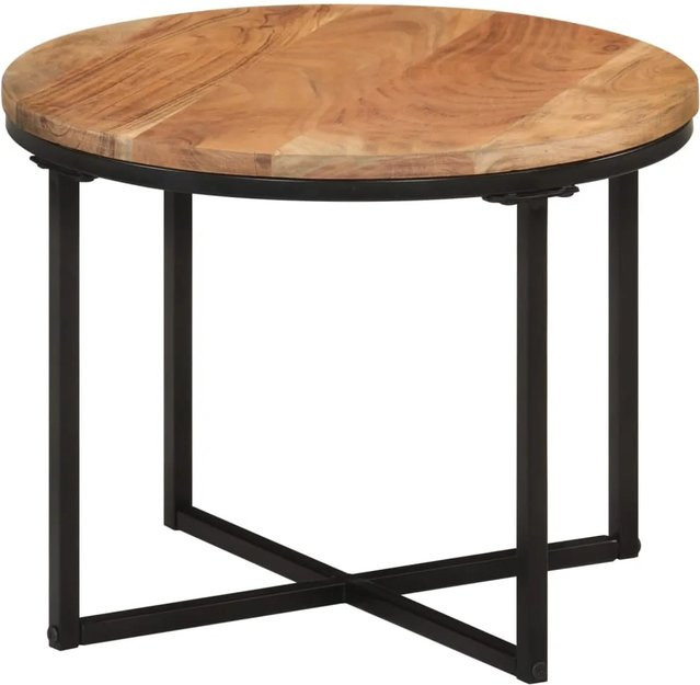 vidaXL Couchtisch aus Massivholz Akazie und Eisen, quadratisch, Braun/Schwarz, B/T/H: 45 x 45 x 35 cm - Bild 1