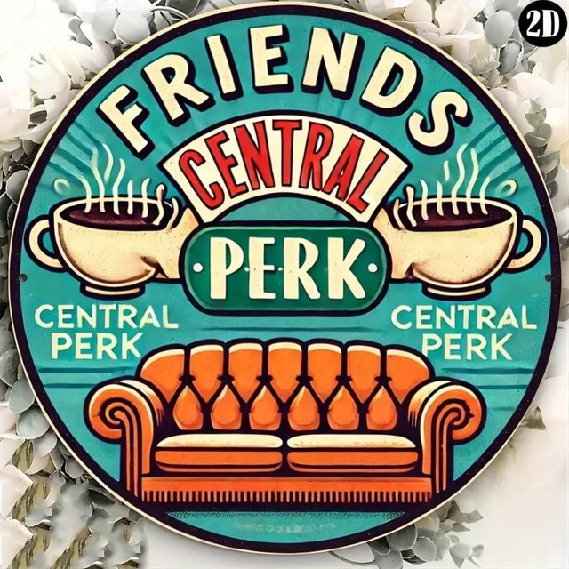 CIFBUY Friends Central Perk Metall-Wandkunstschild zur Wandmontage - Bild 1