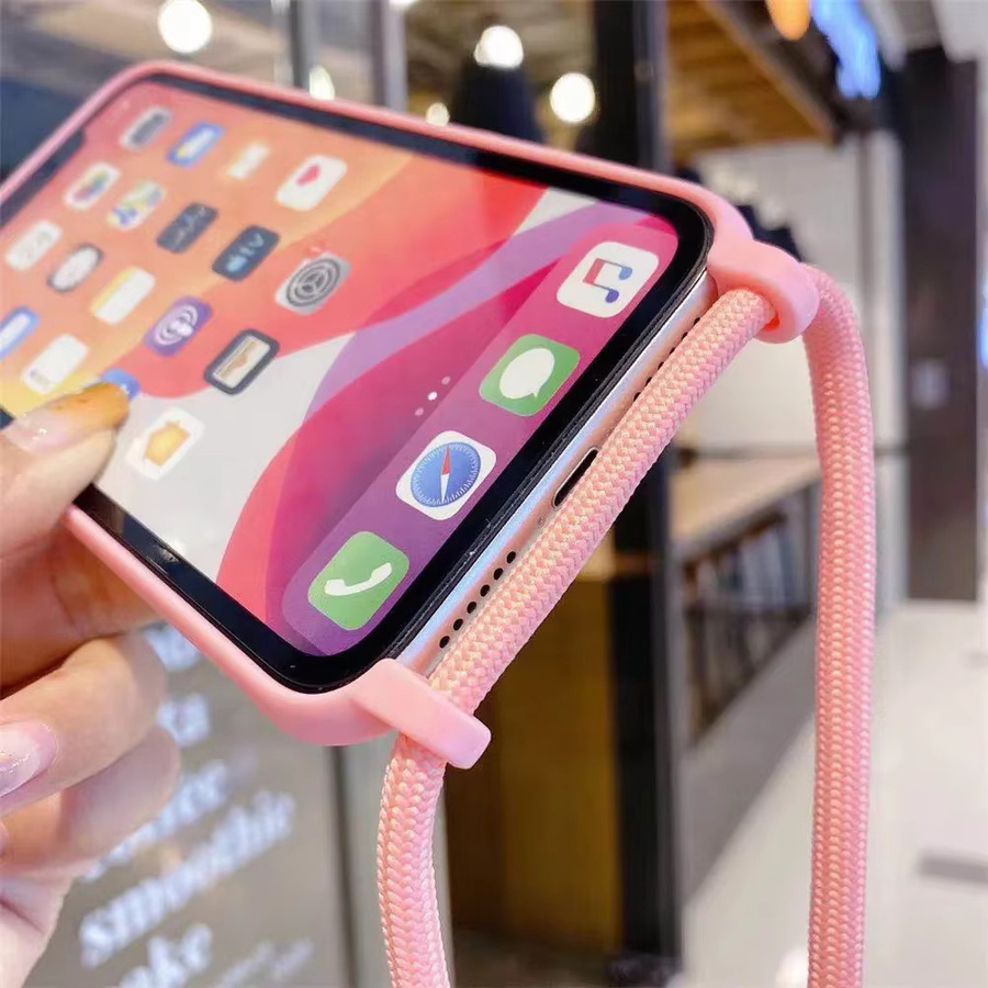 Crossbody Lanyard Handyhülle für Samsung Android Smartphones in Grün oder Pink - Bild 2