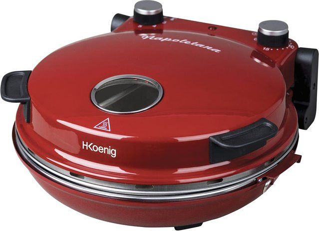 H.Koenig Pizzaofen NAPL350 in Rot mit Keramik und Metall - Bild 1