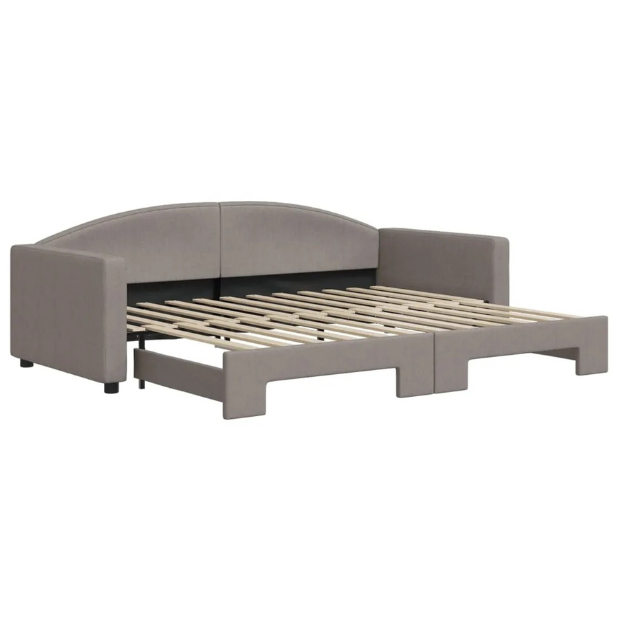 vidaXL Tagesbett ausziehbar in Taupe mit Stoffbezug B/T/H: 90 x 200 cm - Bild 2