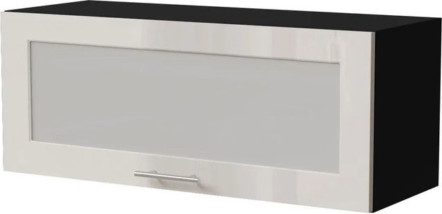 Feldmann-Wohnen Klapphängeschrank Brerra W4BS/90 WKF in Schwarz und Creme Hochglanz, B/T/H: 90 x 32,5 x 36 cm - Bild 1