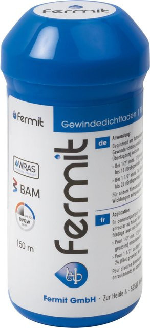 Fermit Gewindedichtfaden Teflon PTFE in Weiß und Blau, 150 m - Bild 1