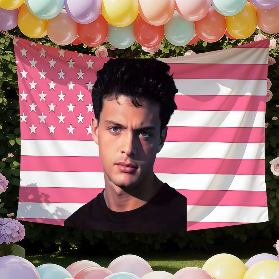 Warner Bros. Luis Miguel Flagge in Pink mit Sternen und Streifen, Textil-Wanddeko für Innen- und Außenbereich, Breite: 60,0 cm, Höhe: 40,0 cm - Bild 2