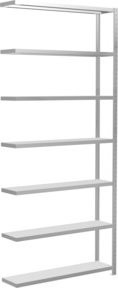 Schulte Anbauregal Steckregal MULTIplus250 mit 7 Fachböden und Kreuzstrebe, Farbe: Lichtgrau, B/T/H: 300 x 130 x 30 cm - Bild 1