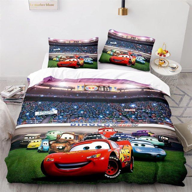Autos Lightning McQueen 3D Kinderbettwäsche-Set 3-teilig aus 100% Polyester, B/B: 264 x 228 cm - Bild 1