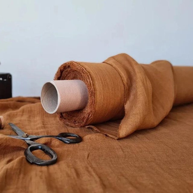 YT Daily Necessities Tischdecke aus 100% reinem Leinen, einfarbig braun, rechteckig, B: 135 cm, L: 200 cm - Bild 1
