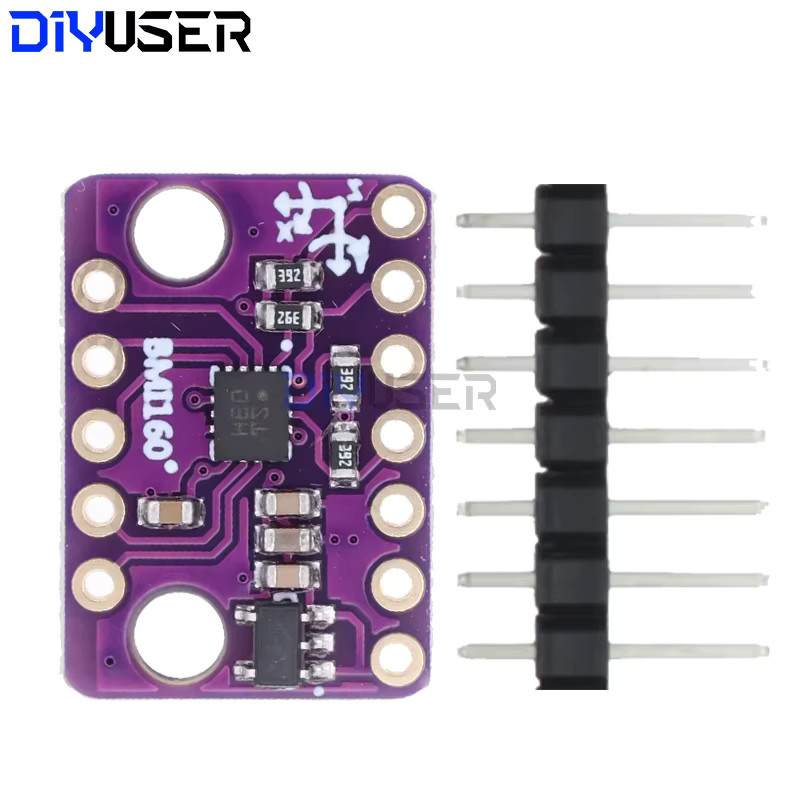 DIYUSER BMI160 GY-BMI160 6-Achsen-Sensormodul mit Schwerkraft-Beschleunigungsmesser und Gyroskop, IIC I2C SPI, 3–5 V, Lila - Bild 3