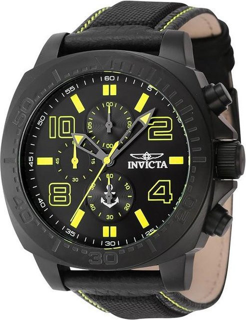 Invicta Chronograph, Edelstahl, Quarz, Textil, Schwarz, Herren - Bild 1
