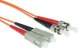 ACT LSZH Multimode OM2 Glasfaser-Duplex-Patchkabel mit SC und ST Steckern, Farbe: Orange, Länge: 15 m - Bild 1