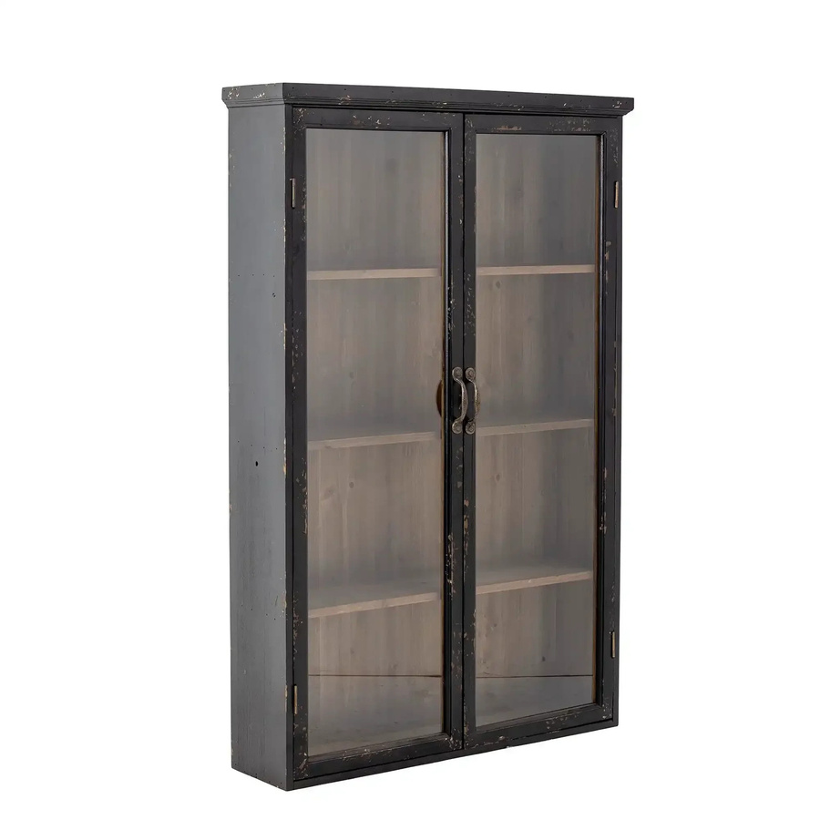 Bloomingville Vitrine Hazem aus Kiefernholz in Schwarz mit Glastüren - Bild 1