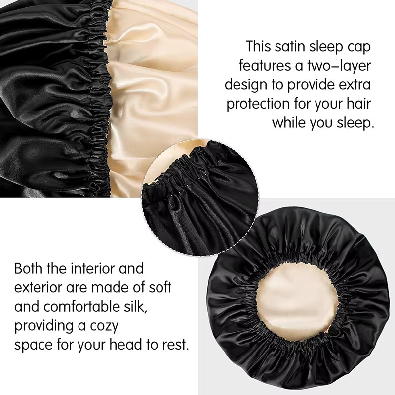 GATHERTOP Satin-Mütze, Damen, doppellagig, verstellbare Schnalle - Bild 3