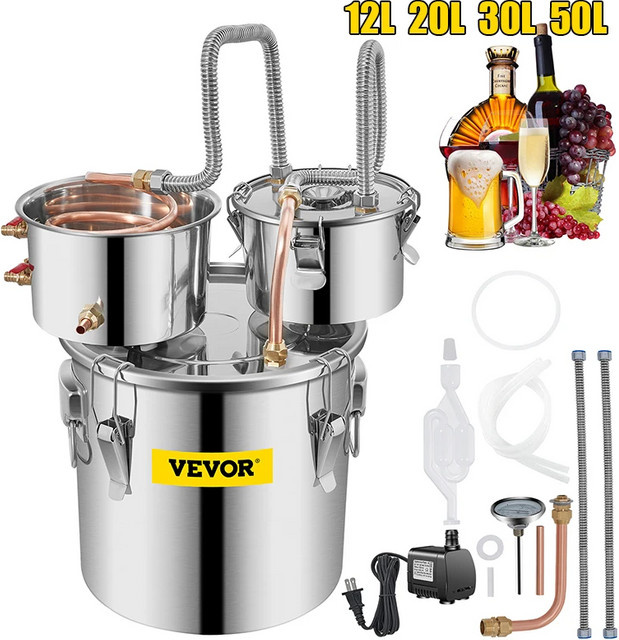 SucceBuy Destillationsgerät aus Edelstahl für Whisky, Bier und Brandy, Silber - Bild 1